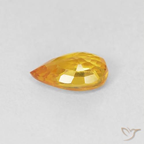 Sapphire Gemstone in 6 x 4 mm (calibrated) Size for Sale, Sapphire Stone in Medium Orange Color