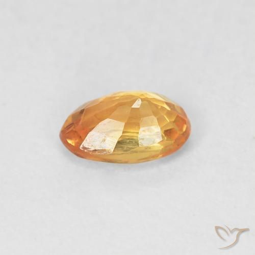 Sapphire Gemstone in 6 x 4 mm (calibrated) Size for Sale, Sapphire Stone in Intense Orange Color