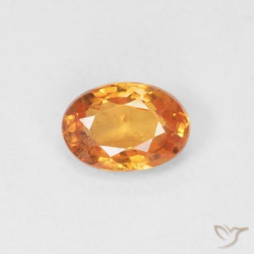 0.53ct Natural Medium Orange Sapphire, Oval, VVS-VS