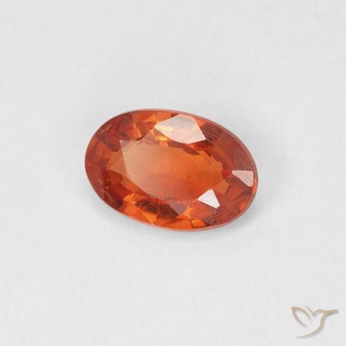 0.44 ct Orange Sapphire Stone, Natural Sapphire in Oval Facet Shape for Sale
