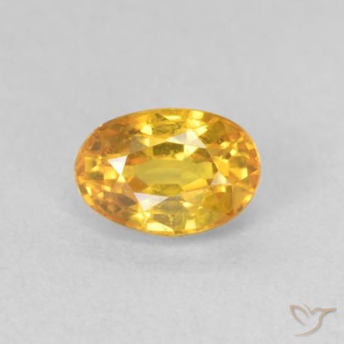 0.73 ct Golden Sapphire Stone, Natural Sapphire in Oval Facet Shape for Sale