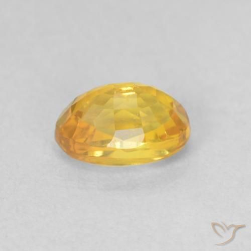 Sapphire Gemstone in 6 x 4 mm (calibrated) Size for Sale, Sapphire Stone in Bright Gold Color