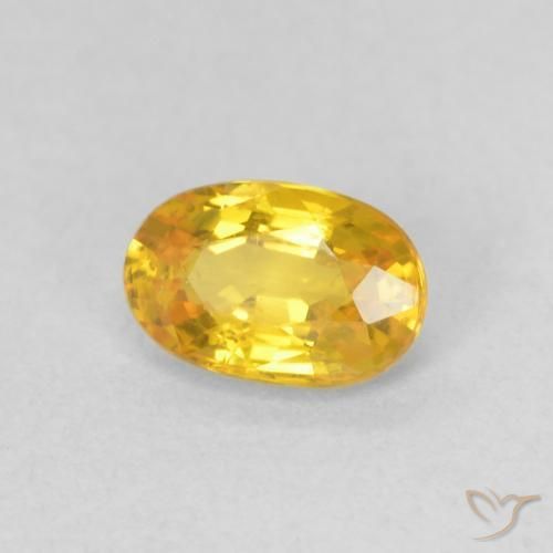 0.62 ct Golden Sapphire Stone, Natural Sapphire in Oval Facet Shape for Sale