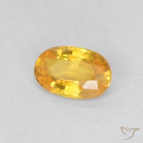0.56 ct Golden Sapphire Stone, Natural Sapphire in Oval Facet Shape for Sale