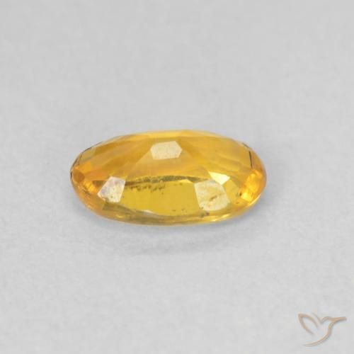 Sapphire Gemstone in 6 x 4 mm (calibrated) Size for Sale, Sapphire Stone in Medium Golden Color