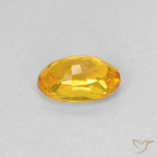 Sapphire Gemstone in 5.7 x 3.9 mm Size for Sale, Sapphire Stone in Medium Golden Color