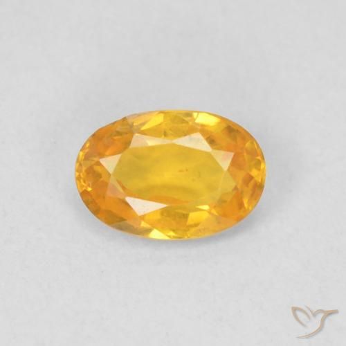 0.56ct Natural Medium Orange Sapphire, Oval, VVS-VS