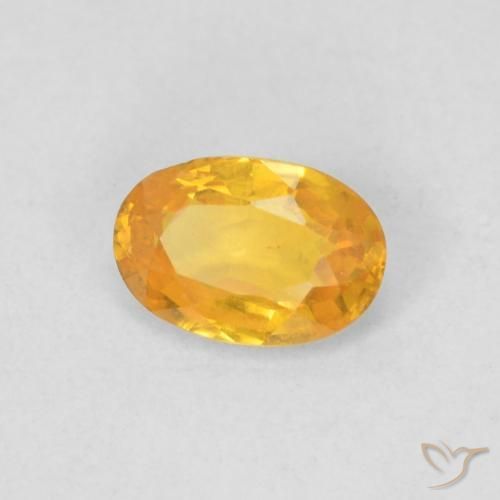 0.56 ct Golden Sapphire Stone, Natural Sapphire in Oval Facet Shape for Sale