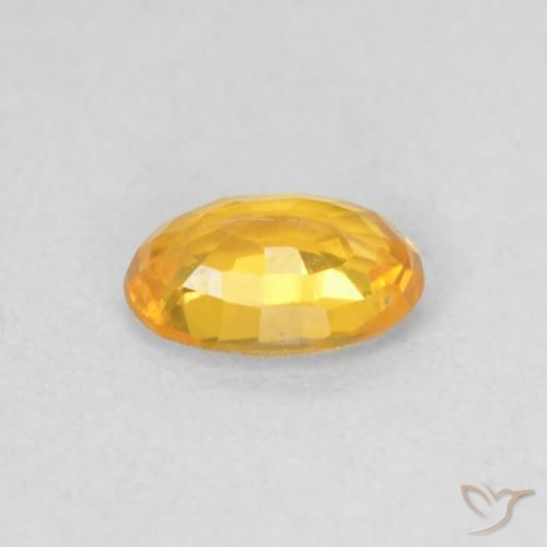 Sapphire Gemstone in 6 x 4 mm (calibrated) Size for Sale, Sapphire Stone in Medium Orange Color
