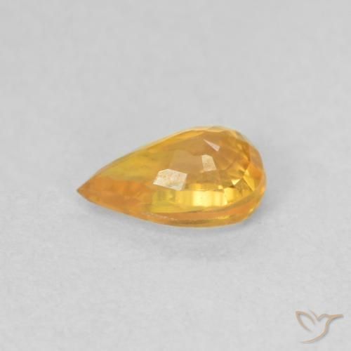 Sapphire Gemstone in 5.8 x 3.8 mm Size for Sale, Sapphire Stone in Medium Orange Color