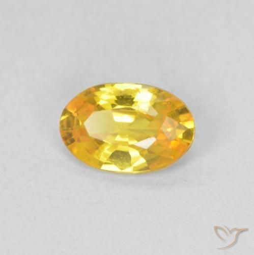 0.47 ct Golden Sapphire Stone, Natural Sapphire in Oval Facet Shape for Sale