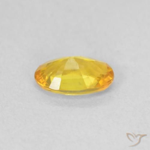 Sapphire Gemstone in 5.8 x 3.8 mm Size for Sale, Sapphire Stone in Golden-Orange Color