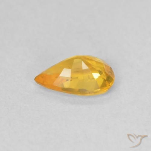 Sapphire Gemstone in 6 x 4 mm (calibrated) Size for Sale, Sapphire Stone in Medium Golden Color