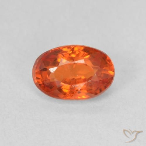 0.70ct Natural Reddish Orange Sapphire, Oval, VVS-VS