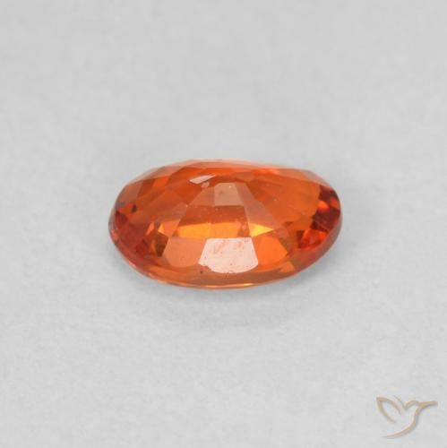 Sapphire Gemstone in 5.6 x 3.9 mm Size for Sale, Sapphire Stone in Reddish Orange Color