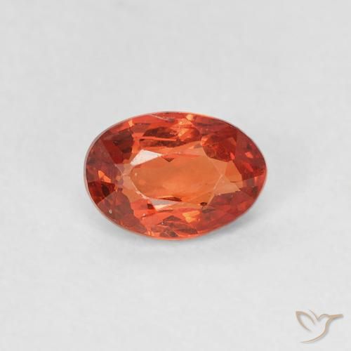 0.63ct Natural Reddish Orange Sapphire, Oval, VVS-VS