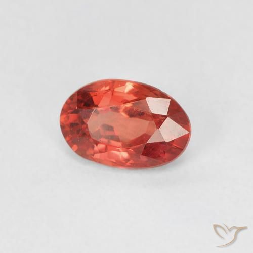 0.56 ct Red Sapphire Stone, Natural Sapphire in Oval Facet Shape for Sale