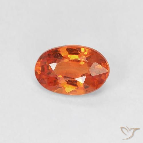0.59ct Natural Medium Orange Sapphire, Oval, VVS-VS