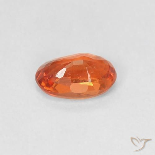 Sapphire Gemstone in 6 x 4 mm (calibrated) Size for Sale, Sapphire Stone in Medium Orange Color