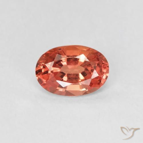 0.54 ct Red Sapphire Gemstone, Sapphire Gem in Oval Facet Shape for Sale.