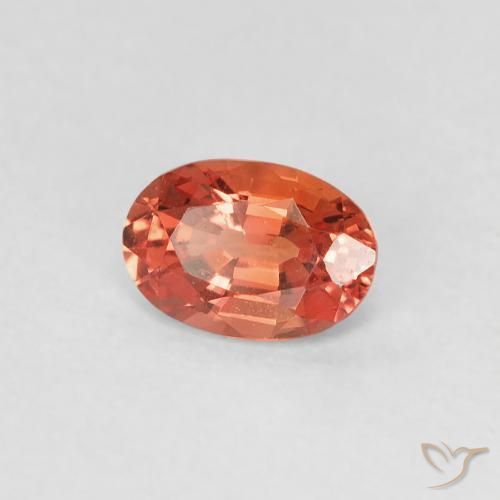 0.54 ct Red Sapphire Stone, Natural Sapphire in Oval Facet Shape for Sale