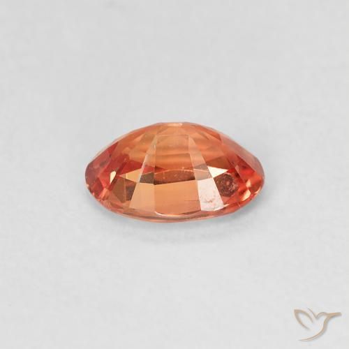 Sapphire Gemstone in 6 x 4 mm (calibrated) Size for Sale, Sapphire Stone in Orange Red Color