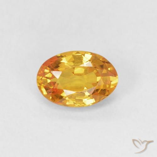 0.59ct Natural Orange-Gold Sapphire, Oval, VVS-VS