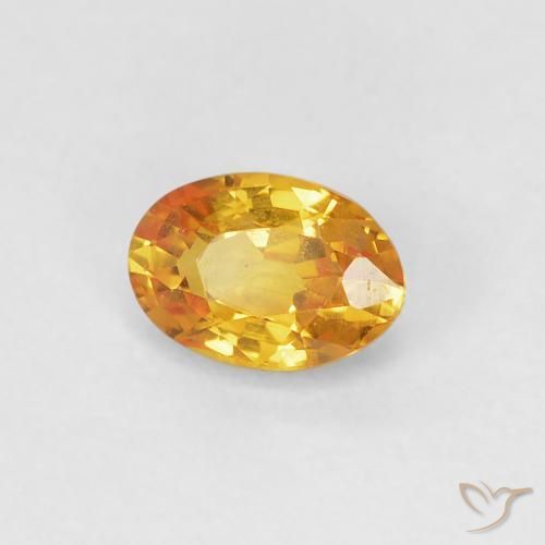 0.59 ct Golden Sapphire Stone, Natural Sapphire in Oval Facet Shape for Sale