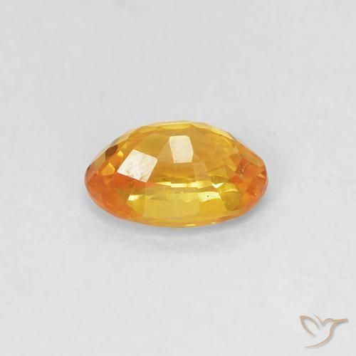 Sapphire Gemstone in 6 x 4 mm (calibrated) Size for Sale, Sapphire Stone in Orange-Gold Color