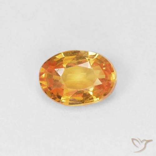 0.55ct Natural Orange-Gold Sapphire, Oval, VVS-VS