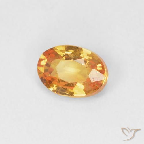 0.55 ct Golden Sapphire Stone, Natural Sapphire in Oval Facet Shape for Sale