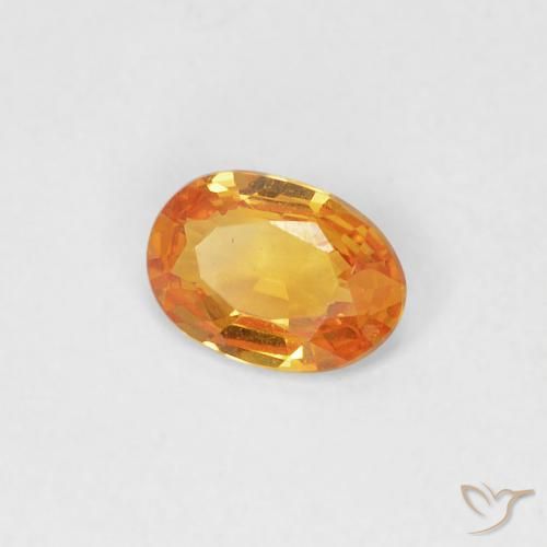 0.34 ct Orange Sapphire Stone, Natural Sapphire in Oval Facet Shape for Sale