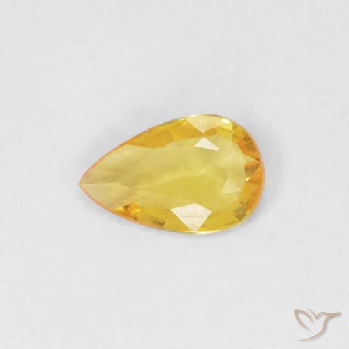 0.30ct Natural Golden Sapphire, Pear Shape, VVS-VS