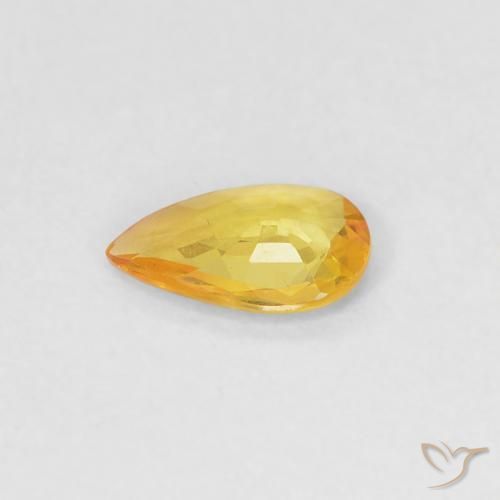 Sapphire Gemstone in 5.9 x 3.8 mm Size for Sale, Sapphire Stone in Golden Color