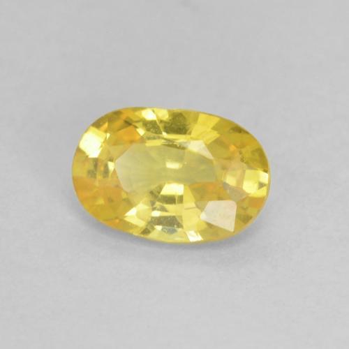 Zaffiro Ovale sfaccettato da 0,52 ct dalla Tanzania, dimensione 5,9 x 4mm, purezza VS, pietra preziosa naturale Essere riscaldato, Zaffiro 1pc in colore Giallo medio, durezza Mohs di 9 adatto per gioielli da indossare ogni giorno, Anno della pietra preziosa della tigre, Photo A
