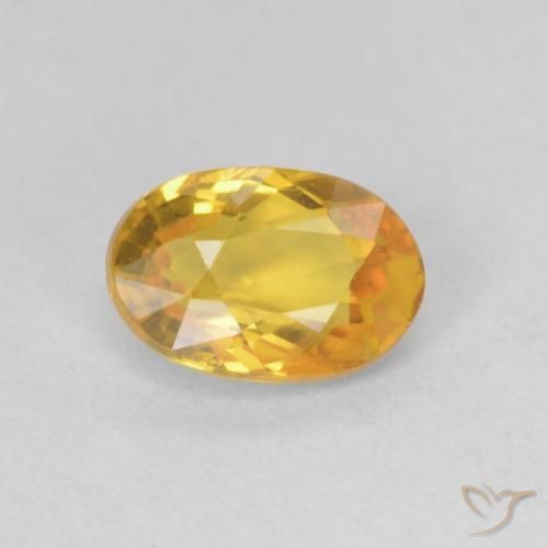 0.66ct Natural Orange-Gold Sapphire, Oval, VVS-VS