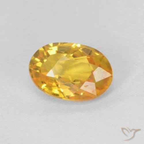 0.66 ct Golden Sapphire Stone, Natural Sapphire in Oval Facet Shape for Sale