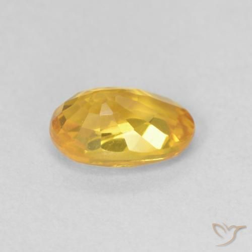 Sapphire Gemstone in 6 x 4 mm (calibrated) Size for Sale, Sapphire Stone in Orange-Gold Color