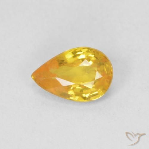 0.43ct Natural Orange-Gold Sapphire, Pear Shape, VS