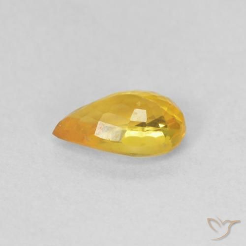 Sapphire Gemstone in 5.6 x 3.8 mm Size for Sale, Sapphire Stone in Orange-Gold Color
