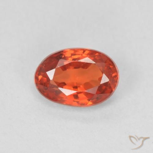 0.55ct Natural Reddish Orange Sapphire, Oval, VVS-VS