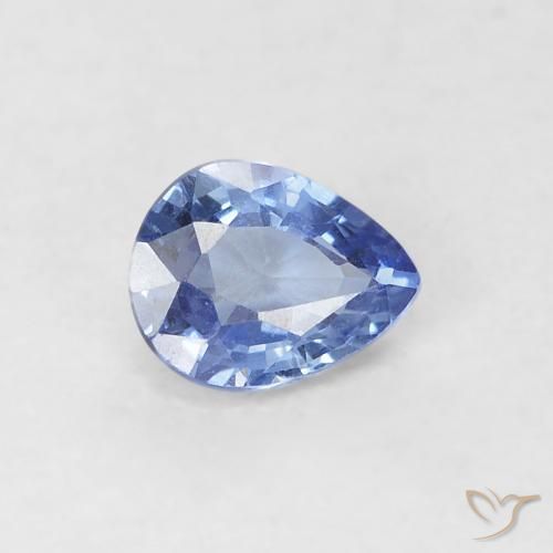 0.39 ct Blue Sapphire Gemstone, Sapphire Gem in Pear Facet Shape for Sale.