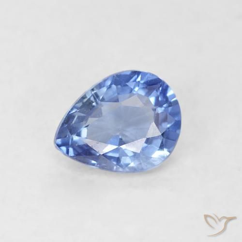 0.39 ct Blue Sapphire Stone, Natural Sapphire in Pear Facet Shape for Sale