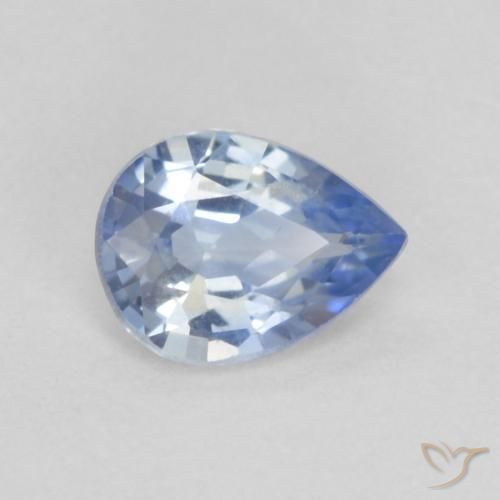 0.30ct Natural Pastel Blue Sapphire, Pear Shape, VVS-VS