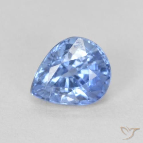 0.42ct Natural Pastel Blue Sapphire, Pear Shape, VVS-VS
