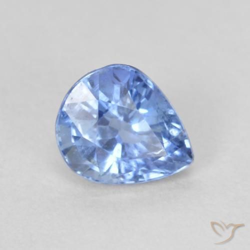 0.42 ct Blue Sapphire Stone, Natural Sapphire in Pear Facet Shape for Sale