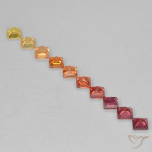 Sapphire Gemstones in 2.3 x 2.3 mm Size for Sale, Sapphire Stones in Multicolor Color