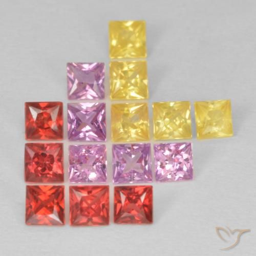 1.61ctw Natural Multicolor Sapphire, Square, VS