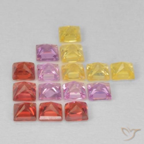 Sapphire Gemstones in 2.4 x 2.4 mm Size for Sale, Sapphire Stones in Multicolor Color