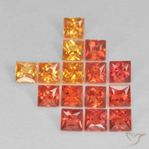 1.47 ctw Multicolor Sapphire Stones, Natural Sapphire in Princess-Cut Shape for Sale